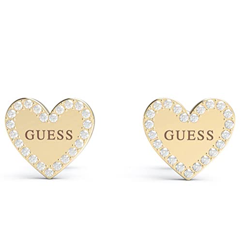 Image of Guess JEWELLERY HEART TO HEART SILVER EARRINGS (JUBE01082JWRHT / JUBE01082JWYGT), one size, Non-precious metals, No Gemstone