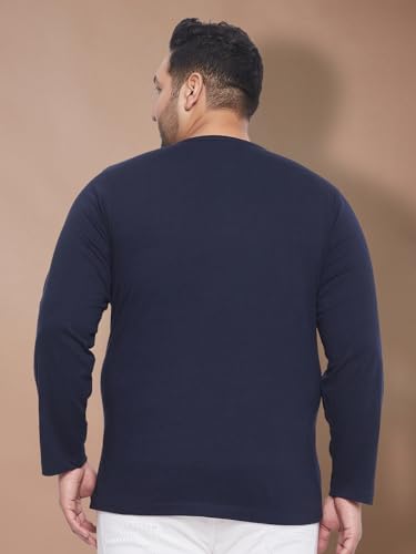 Image of Bigbanana Plus Size Men's Regular Fit Solid Henley Tshirt
