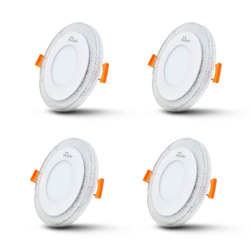 Image of Murphy 6 Watt (3+3W) Round Double Colour Led Conceal Panel Light, Ceiling Light with 2 Year Warranty(Multi Color+CW,Pack of 4)