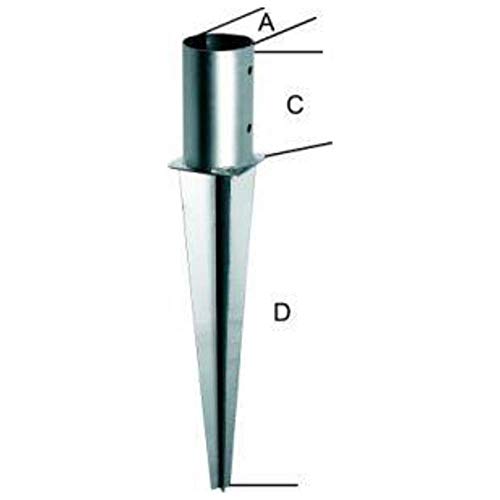 Preisvergleich Produktbild Einschlagbodenhülse für Rundholz 81x600mm tzn 80