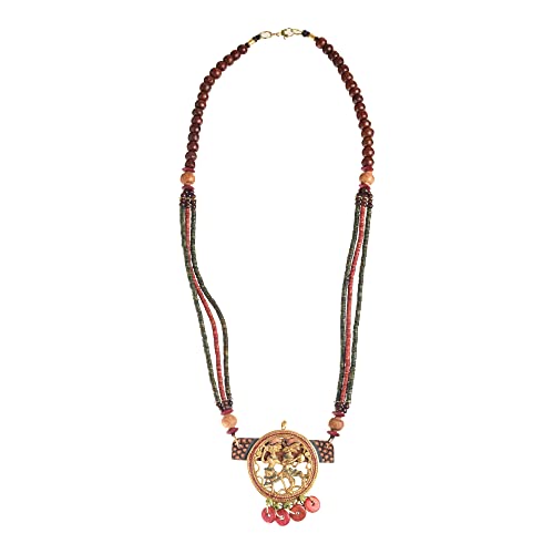 Image of AAKRITI ART CREATIONS Handcrafted Tribal & Wooden Necklace Collection | Dhokra, Ethnic, Brass & Artistic Designs | Royal, Boho & Nomadic-Inspired Statement Jewelry for Women