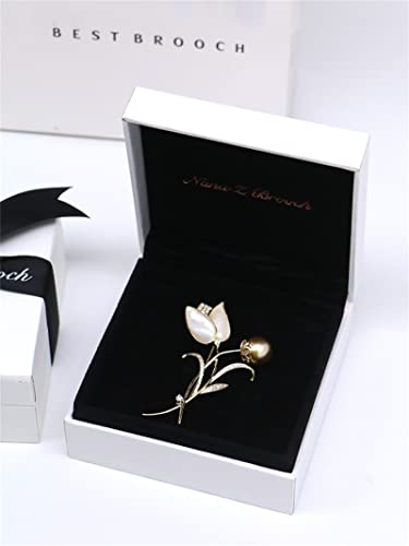 Inghome Vintage Luxury Tulip Flower Brooch Pin Atmosphere Suit Accessories Girlfriend Elegant Gift Jewelry #TOP7
