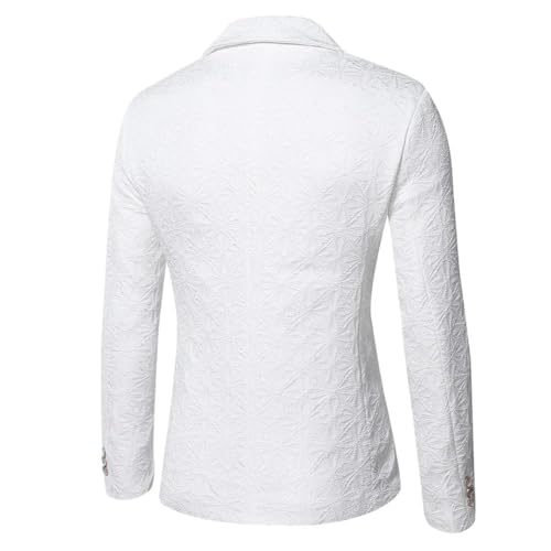 Mens Solid Color One Button Suit Jacket Slim Fit Notch Lapel Business Wedding Party Blazers2