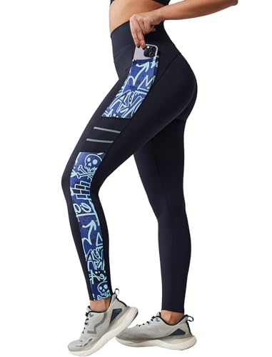 Yvette Womens Workout Leggings with Pockets - High Waisted Tummy Control Running Pants,Not See Through,Gym to Street