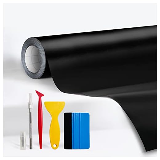 Astaote Matte Black Vinyl Wrap for Car 10ft x 1ft Air Release with 4 Pieces Wrap Vinyl Tool Kit for DIY Decoration Interior.
