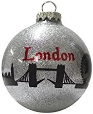 Christmas London Ornament Holiday London Bridge Ornament Christmas Tree Ornament 3" Round Ball Glass