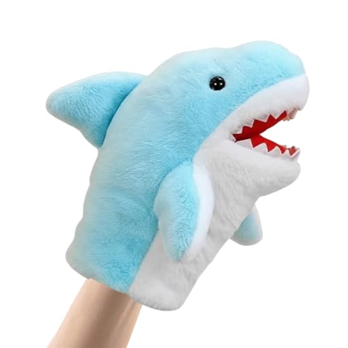Marioneta de mano tiburón - Peluche, 7.87 pulgadas, Peluche para contar historias, Diseño interactivo | Marioneta educativa para narración de historias, marionetas de tiburón rellenas para casa, clase