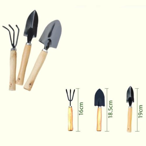 Set de 6 herramientas de jardín con mango de madera miniatura 7