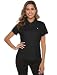 YSENTO Damen Golf Poloshirt Kurzarm Polohemd Dry Fit(Schwarz,M)