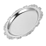  Cabilock Assiette De Service Vintage Bijoux De Bijoux Porte-Anneau Collation De Serve Plateau en Acier Inoxydable Fromage Fruit Pâte Pâtisse