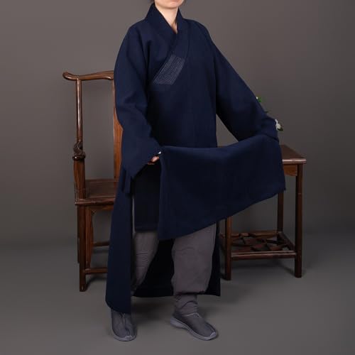 Unisex Traditional Buddhist Monk Robe Autumn Winter Warm Comfortable Double-sided Velvet Taoist Robe3
