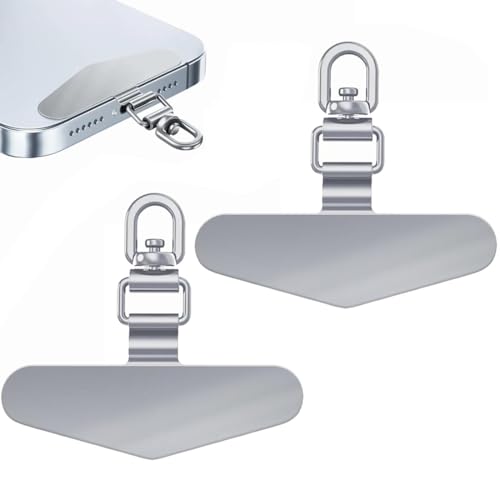 JRYXDS 2 Pezzi Per Cellulare Universali Cordino Per Cellulare Patch In Acciaio Inox Multifunzionale Per Cellulare Accessori Universali Per Cordino Con Toppa In Metallo Per Tutte Le Custodie Complete