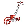 Agri-Fab 45-0640 3lb Push Garden Seeder/Planter with 7 Interchangeable Seed Plates for up to 20 Types of Seeds, Rust Resistant Plow Blade, Powder Coated Aluminum Frame, Orange