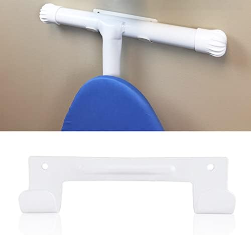 On the Door T Leg White Metal Wall or Door Ironing Board Holder