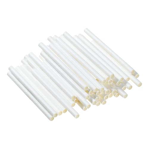 Lives on Green Mini pailles en papier courtes de 7,6 x 0,5 cm, pour café et cocktail, blanches, 500 points, écologiques et biodégradables