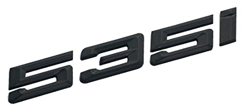 Image of 1Pc 535i Emblem Trunk Lid Car Rear Badge Decal Number Letter Replacement for 5 Series Cars (Gloss Black)
