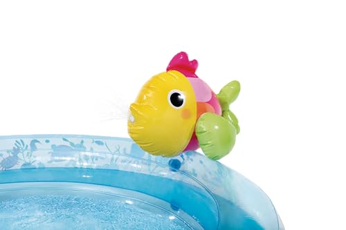 Image of INTEX Under The Sea Inflatable Kiddie Pool: Inflatable Kids Pool with Water Sprayer and Slide - Splash Pad - 122 inch x 76 inch x 28 inch - Ages 3+
