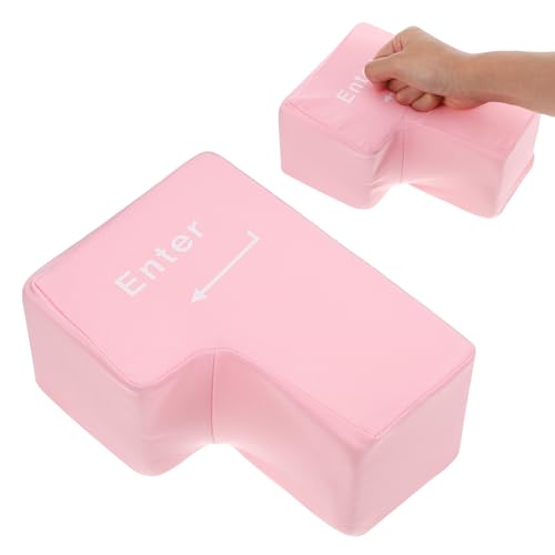 Image of jojofuny Giant Enter Button - Oversized USB Big Enter Key, Stress Relief Punching Pillow, Desktop Punching Bag Stress Relief, Comfortable Desktop Pillow, Anti-Stress Punch Bag, 5.5x7.8x4 inch