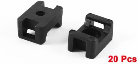 uxcell 20 Pcs Black Plastic Wire Bundle Cable Tie Mount Saddle Cradle, 0.28 - Image 3
