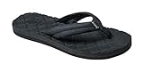 REEF Women's Sandals Dreams II | Faux Leather Quilted Flip Flops For Women With Soft Cushion Footbed | Waterproof, Black, 7