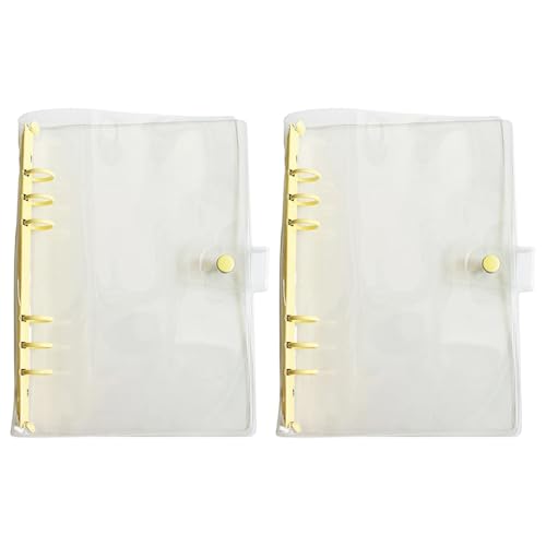 2Pcs Practical Size Clear PVC Rings Binder Cover for Small Notebooks Features Interchangeable Pages Ideal for Commuters Notebook