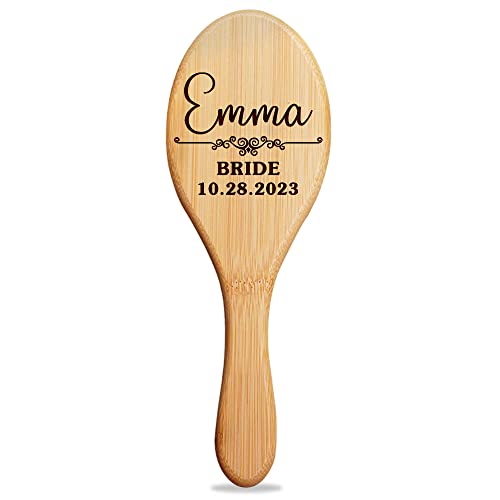 Lot de 1 à 12 Brosses à Cheveux Personnalisées, Peignes avec Nom Personnalisé, Cadeaux pour Demoiselle d'Honneur, Mère de la Mariée/Marié, Demoiselle d'Honneur, Enterrement de vie de Jeune Fille