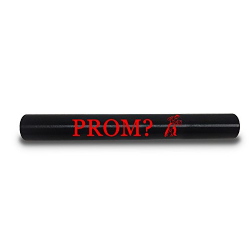 Hat Shark Prom? Prom High School Dance Custom Black Aluminum Track and Field Relay Baton Personalized Gift Printed in Full Color (Red)