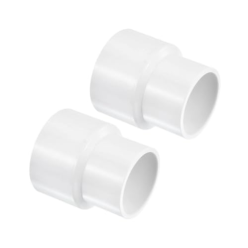 TA-VIGOR PVC Reducer Coupling, 50mm x 40mm Pipe Fitting Adapter Connector, Duct Reducer Pipe Fitting for Water Supplies Build, 2PCS & White