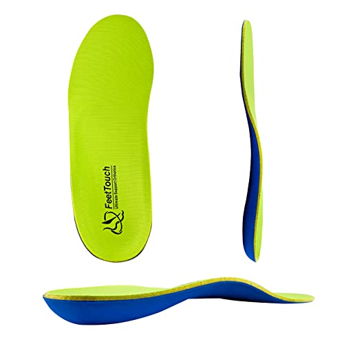 {220+lbs} FeetTouch Plantar Fasciitis Flat Feet Wide Orthotics Strong Arch Support Inserts Memory Foam Sport Insoles Relieve Women and Menâs Foot Pain