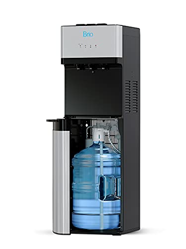 Brio 520 Bottom Load Water Cooler Dispenser for 5 Gallon Bottle w/ 2 Stage Filter | Hot Cold & Room Temp Water Options for Home & Office | Removes Chlorine, VOC's, Bad Taste & Chemicals