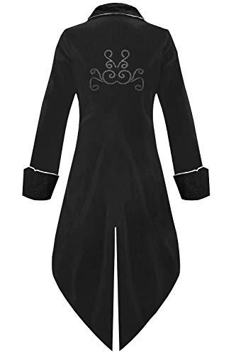 Medieval Steampunk Tailcoat Halloween Costumes For Men, Renaissance Pirate Vampire Gothic Jackets Vintage Warlock Frock Coat (Xxl, Black) #TOP1