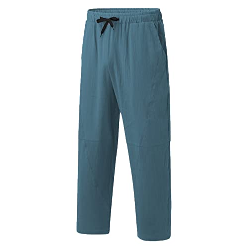 Pantalon en coton et lin homme pour l'été décontracté et léger