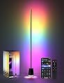 Lanmonlily Corner Floor Lamp, 1600lm RGB Corner Lamp, Warm Cool White LED, Compatible with Alexa & Google, 16 Million DIY Colors, Sync with Music, App Control, for Bedroom &Living Room, Silver Grey