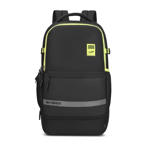 Image of Skybags Basecamp 17 Inch Compatible Laptop Backpack 40L | 3 Compartments with Quick-Access Front Pocket & Rain Cover | Tablet Sleeve & Side Bottle Pocket | Office & Travel Backpack for Men & Women