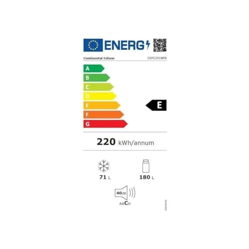 Réfrigérateur congélateur bas CONTINENTAL EDISON Total No Frost Sans givre 55 cm x H 180 cm - vue 6