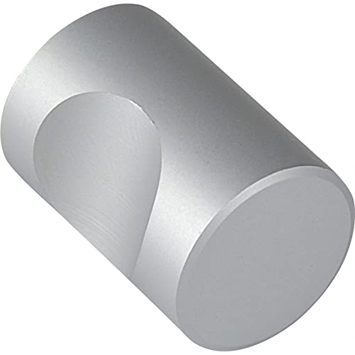 OBF Grimme Alasco 72 0522 47 Designer Drawer Knob, Diameter 15 mm, Furniture Knob, Cylindrical Depth 24 mm, Aluminium, Diameter 18 mm