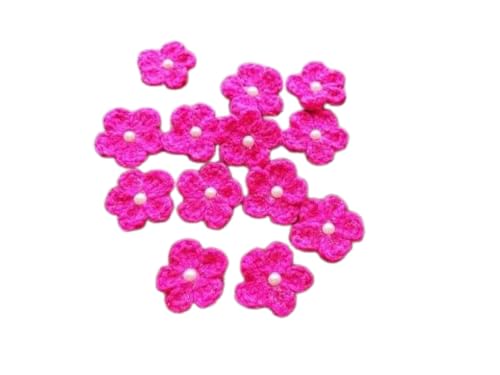 The Lovely Creations Crochet Small Beaded Flowers for Home Decoration and Jewelry Making Multi Coloured Set of 20 (Rani)