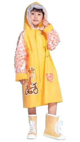 Image of Zacharias Boy's & Girl's Kids PVC Waterproof Long Raincoat with School Bag Cover No.517 (Yellow Pack of 1)