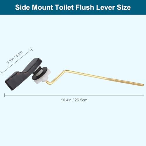 Image of Universal Side Mount Metal Toilet Handle Replacement Kit, Oil Rubbed Bronze | Compatible with American Standard /Mansfield /Gerber /TOTO /Kohler Toilet, Toilet Tank Flusher Lever with Flapper Chain