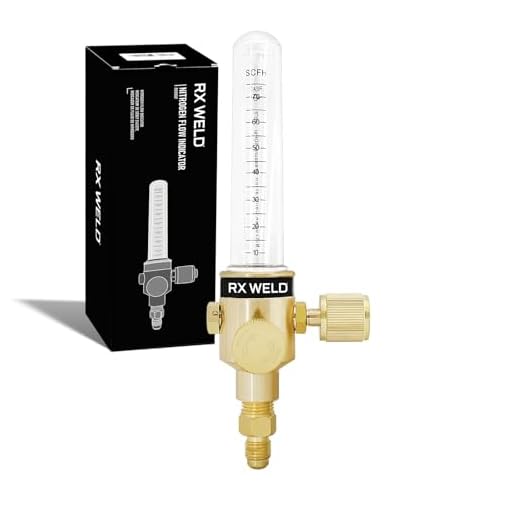 RX WELD Nitrogen Flow Indicator 1/4" SAE Flare Inlet and Outlet 50PSI 1YR Warranty
