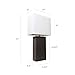 Elegant Designs LT1025-BWN Modern Leather Table Lamp with White Fabric Shade, Espresso Brown
