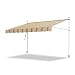 Jopassy Klemmmarkise Balkonmarkise mit Handkurbel Balkon, 350x120cm Balkonmarkise ohne Bohren, Sonnenmarkise UV-beständig höhenverstellbar Wasserabweisend, Gelb Blau