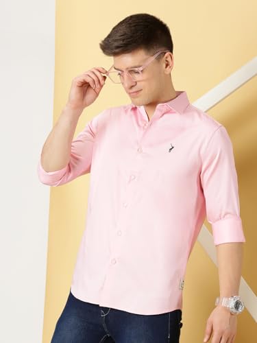 Image of Thomas Scott Men's | Solid | Full Sleeve | Slim Fit | Cotton Blend | Spread Collar | Casual Shirt