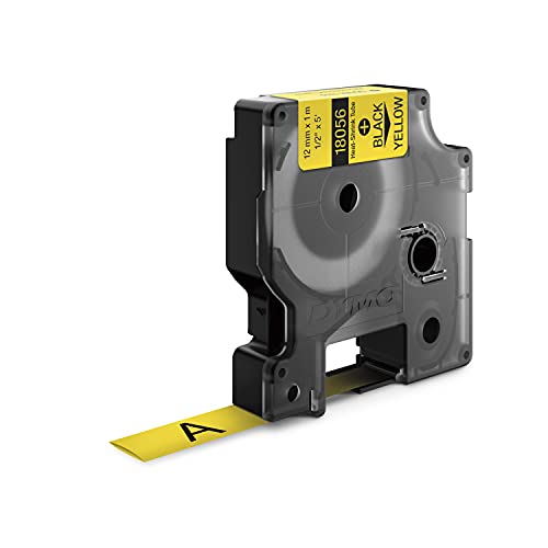 Image of DYMO Rhino Industrial Heat-Shrink Labels, 1 /2 inch Tube, Black Print on Yellow