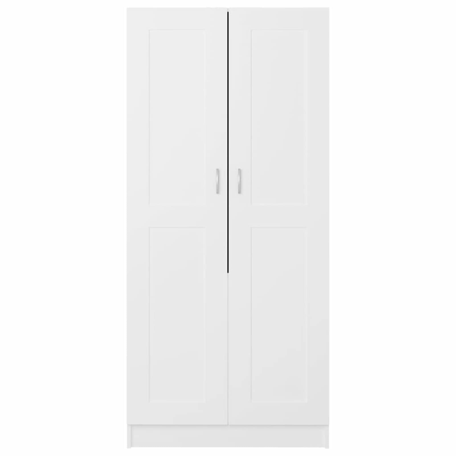 Gecheer Armario de almacenamiento, estantería, armario, armario, armario con 2 puertas, armario de suelo, estantería para salón, blanco, 82,5 x 51,5 x 180 cm de madera multicapa