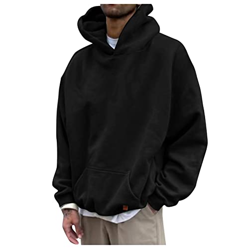Hoodies for Men Winter Casual Loose Solid Hooded Sweater Top Sports Hooded Jacket Y2K Pullover Hoodie Full Zip Long