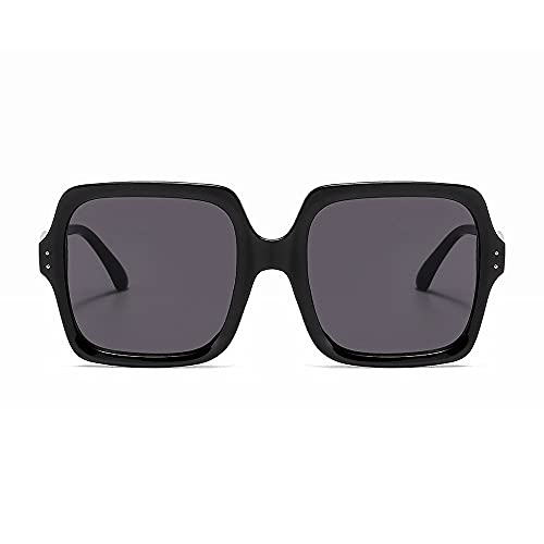 Dollger Oversized Square Sunglasses for Women Trendy Big Large Wide Fashion Shades for Men 100% UV Protection Black