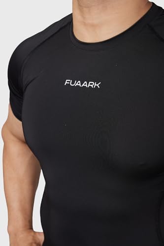 Image of FUAARK Compression Top Half-Sleeves Tight High Performance T-Shirt for Sports & Gym Workouts