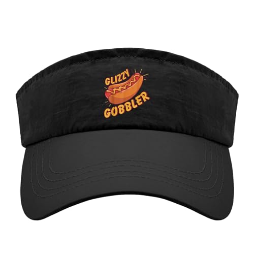 Image of Funny hot Dog glizzy Gobble Hat Sun Visor Hat for Adult Visor Hats Packable Golf Cap