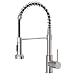 Kitchen Faucet with Pull Down Sprayer Lead-Free Single Handle Spring Kitchen Sink Faucet, Brushed Nickel Kitchen Faucet 866081SN